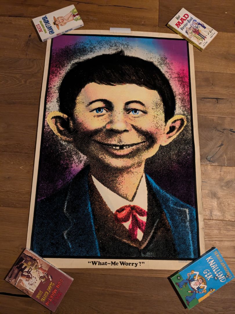 Rare Vintage MAD Magazine Alfred E. Neuman Blacklight Poster 90x60cm (USD 50.00)