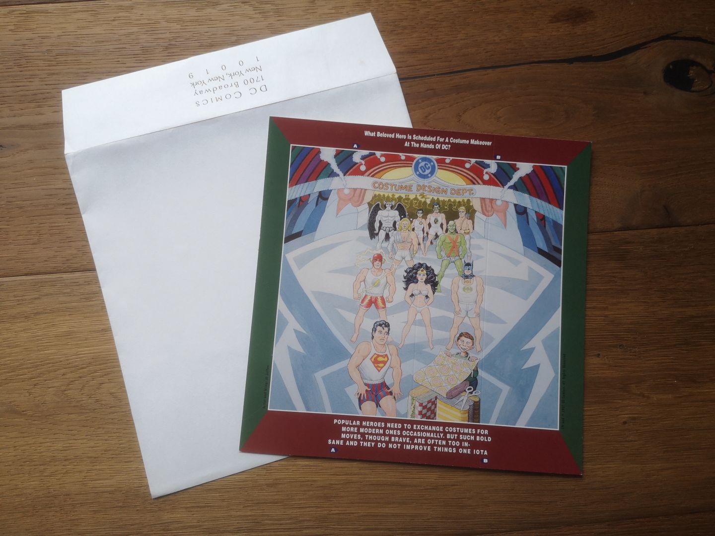Rare DC Comics Corporate Holiday Card - MAD Magazine Fold-In (Unfolded) (USD 30.00)