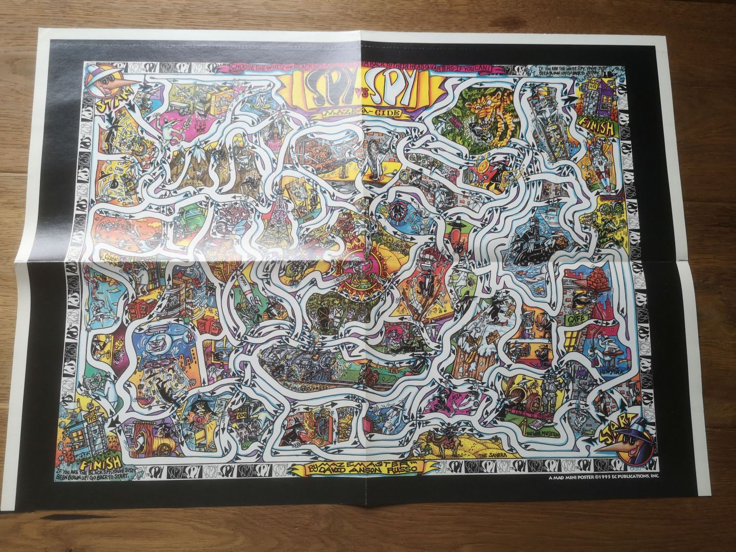Vintage 1995 MAD Magazine Spy vs. Spy Maze Mini-Poster (USD 5.00)