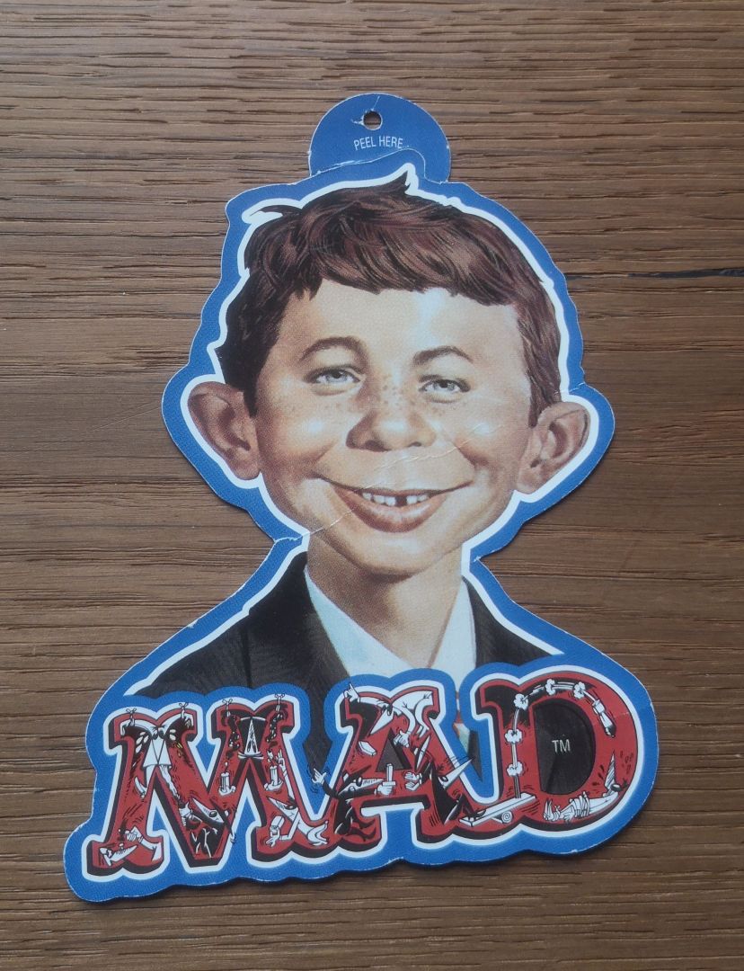 Vintage MAD Magazine Alfred E. Neuman Clothing Tag Sticker (USD 5.00)
