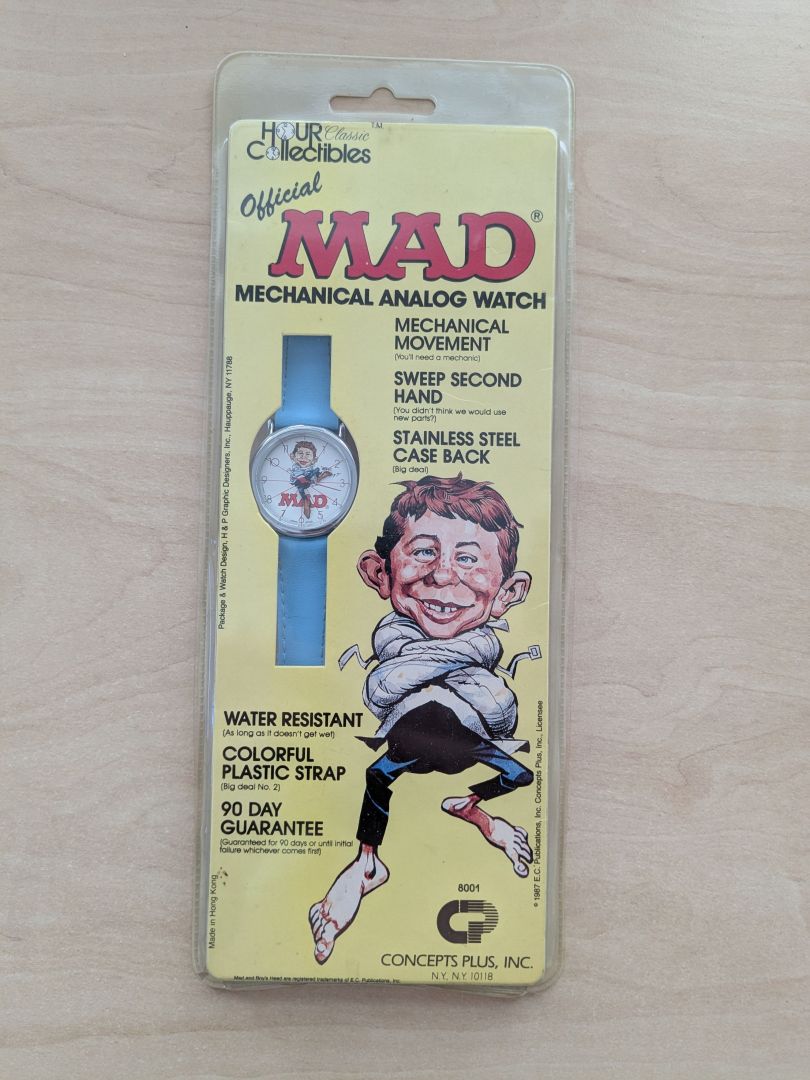 Vintage 1987 MAD Magazine Watch Alfred E. Neuman Concepts Plus (USD 90.00)