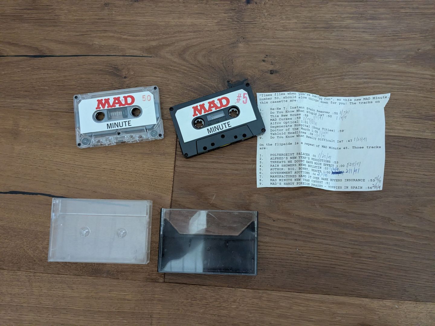Rare 1991 MAD Minute Radio Syndication Promo Cassette Tapes & Cue Sheet (USD 100.00)