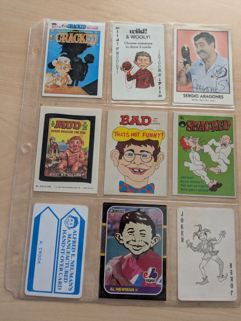 MAD Magazine & Parody Trading Card Lot Topps Donruss Fleer Aragonés 9 Cards (USD 25.00)