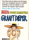 Image of Back cover of the Dutch MAD paperback "MAD's Don Martin Graaft Dieper," highlighting Don Martin's signature "tasteless humor" and displaying pricing and barcode information.