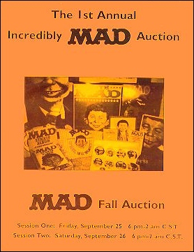 Auction Catalog: 'The 1st Annual Incredibly MAD Auction' • USA