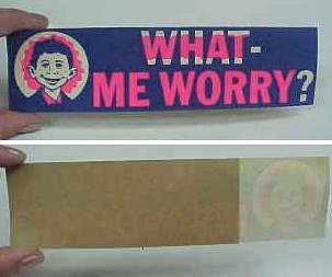 Bumber Sticker 'What me Worry' Alfred E. Neuman • USA