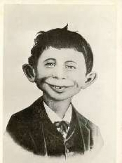 Postcard Pre-MAD Alfred E. Neuman B/w "What Me Worry?" • USA | MADtrash.com