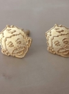 Image of Cuff Links Gold Alfred E. Neuman