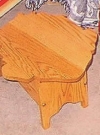 Image of Foot Stool Solid Oak Alfred E. Neuman Silhouette Head