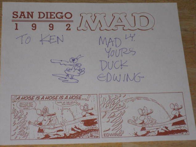 Autographed Sheet Don Edwing San Diego Comic Con  • USA