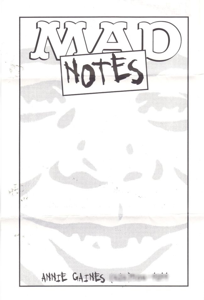 MAD Notes Annie Gaines Personal • USA