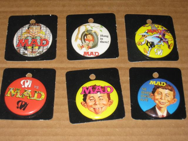 Set of 6 MAD Pinback Buttons (The Button Exchange) • USA