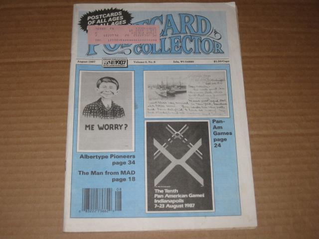 Postcard Collector Magazine (August 1987) w/ Pre-MAD Postcards Article • USA