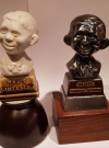 Image of Alfred E. Neuman Iron Bust Prototype compared to porcellain bust