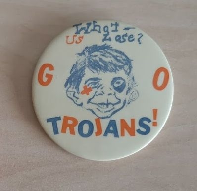 Trojans Football Button with Alfred E. Neuman • USA