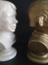 Image of Prototype Golden Alfred E. Neuman Bust with original bust - side view