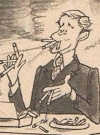 Image of Johnny Carson in "A MAD Look at Big-Time TV", MAD #239, written and Drawn by Paul Peter Porges.