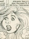 Image of Christina Applegate as Kelly ("Belly") in MAD's spoof of "Married With Children" from MAD #292 written by Dennis Snee and illustrated by Sam Viviano