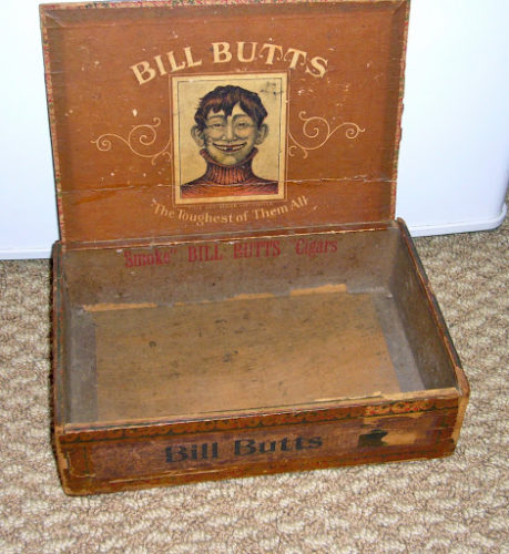 Bill Butts cigar label adverstising