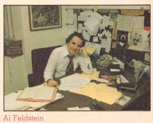 Al Feldstein sitting at his desk